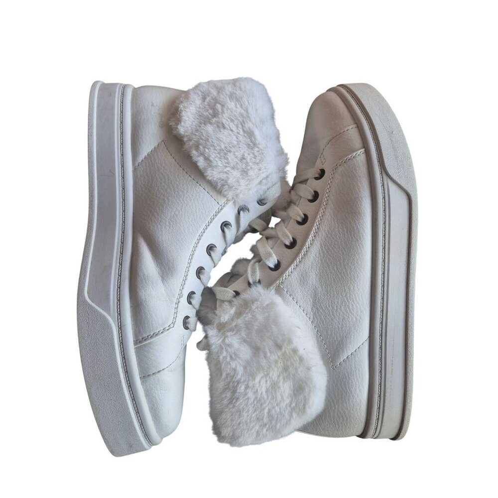 Koolaburra By UGG White Faux Fur Lined High-Top Sneakers Women’s Size 8